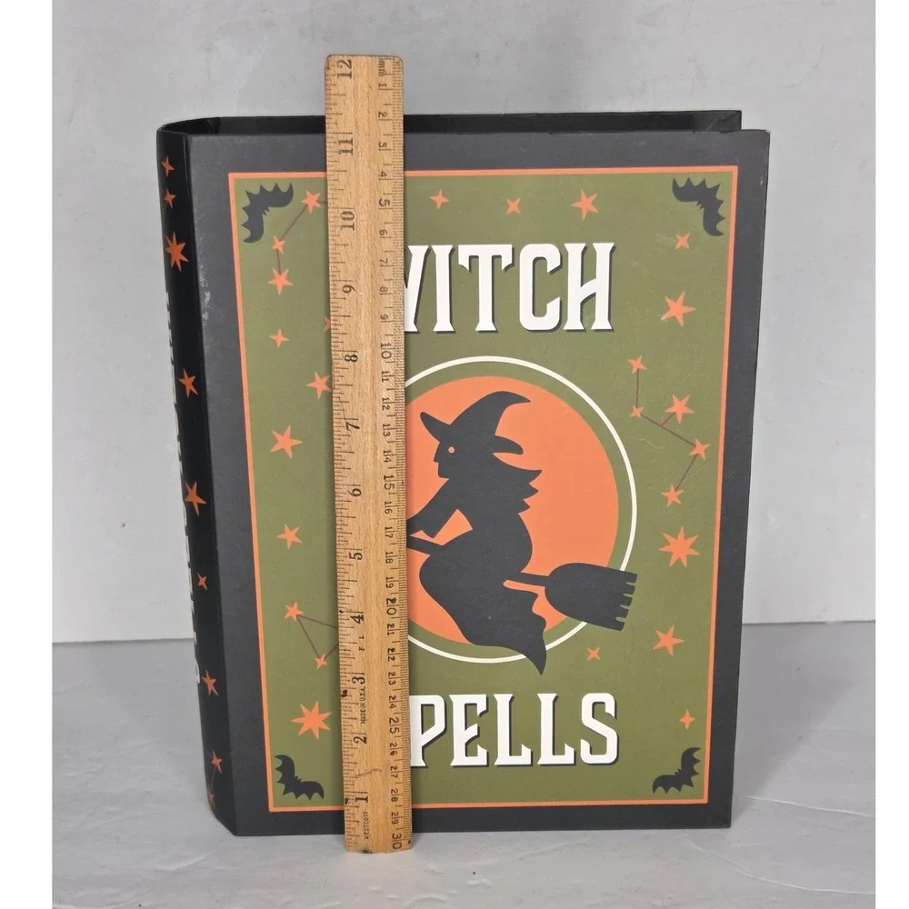 Halloween Witch Spells Decorative Faux Book Stack Storage Box